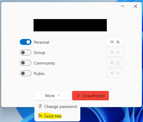 Where to find the send files